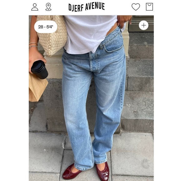 Djerf Avenue Relaxed Jeans Washed Blue - Picture 1 of 12